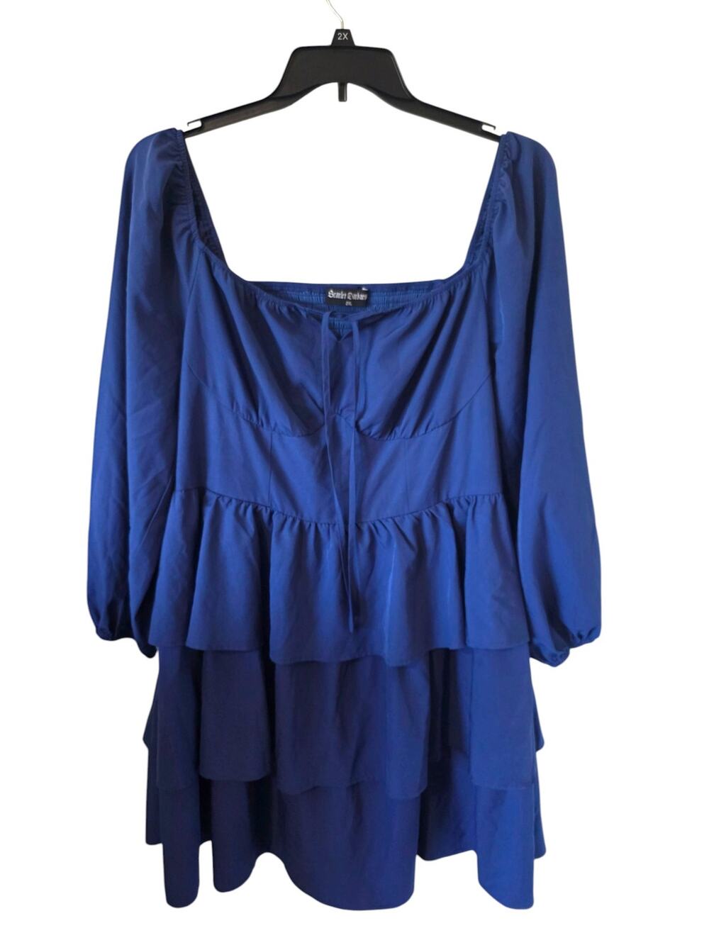 Scarlet Darkness Womens Renaissance Mini Dress Plus Size 2X Blue